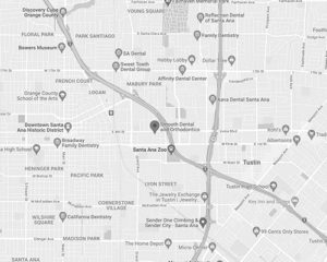 map location of dentist in santa ana ca